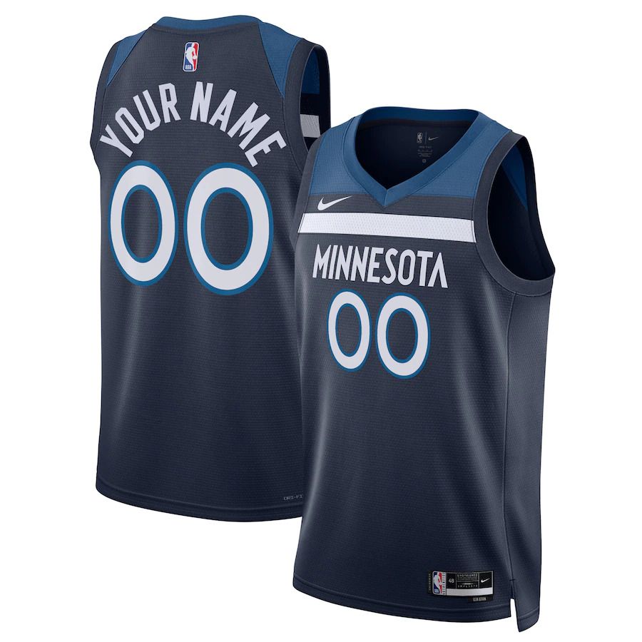 Men Minnesota Timberwolves Nike Navy Icon Edition 2022-23 Swingman Custom NBA Jersey